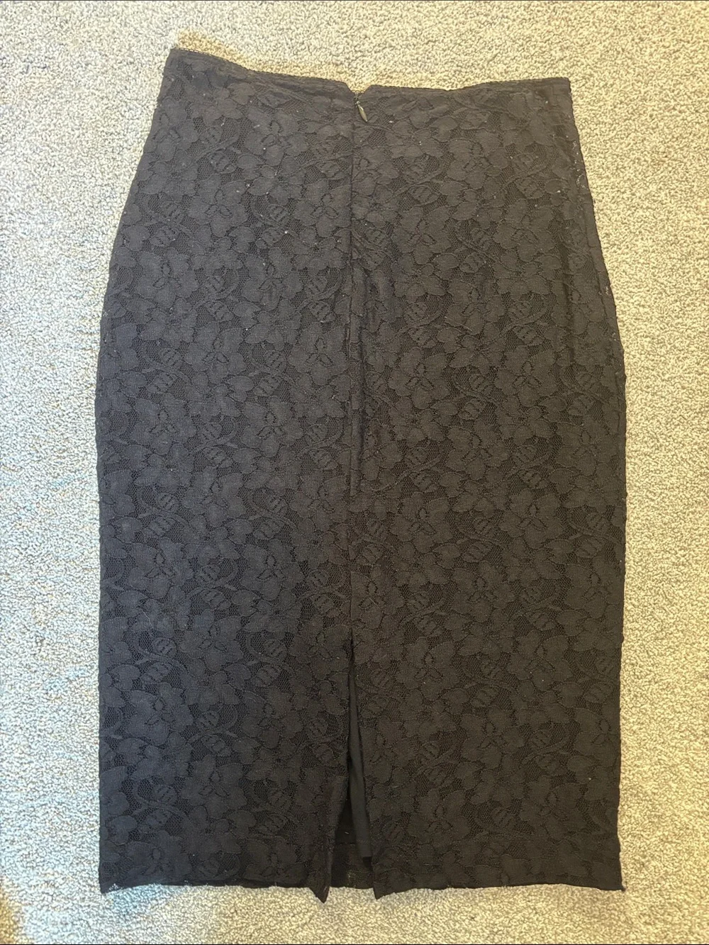 Classic Black Lace Pencil Skirt